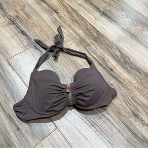 Aubade zipper front bikini top